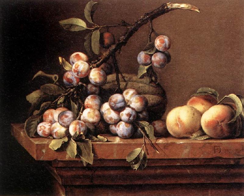 DUPUYS, Pierre Plums and Peaches on a Table dfg France oil painting art